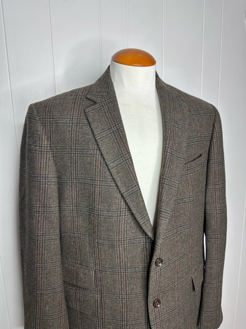 Stafford Brown Plaid Tweed Blazer